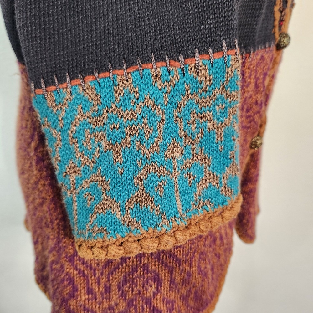 Coldwater Creek Embroidered Tapestry Cardigan Jacket Boho - Picture 10 of 11